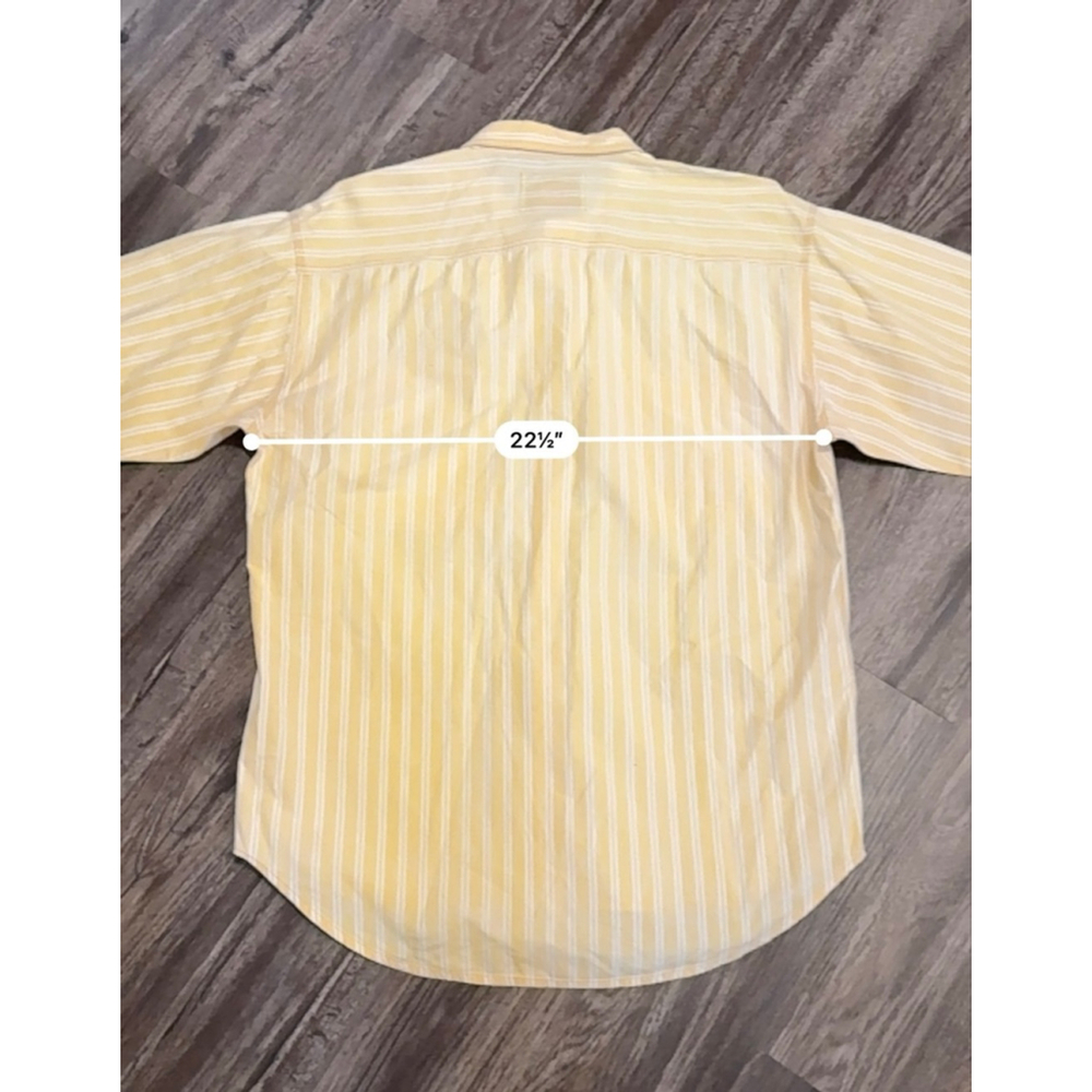 Levi’s Mens Yellow/White Striped Button Up Shirt Long Sleeve 100% Cotton Sz Med - Picture 10 of 10
